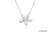 14K White Gold Diamond Flower Pendant